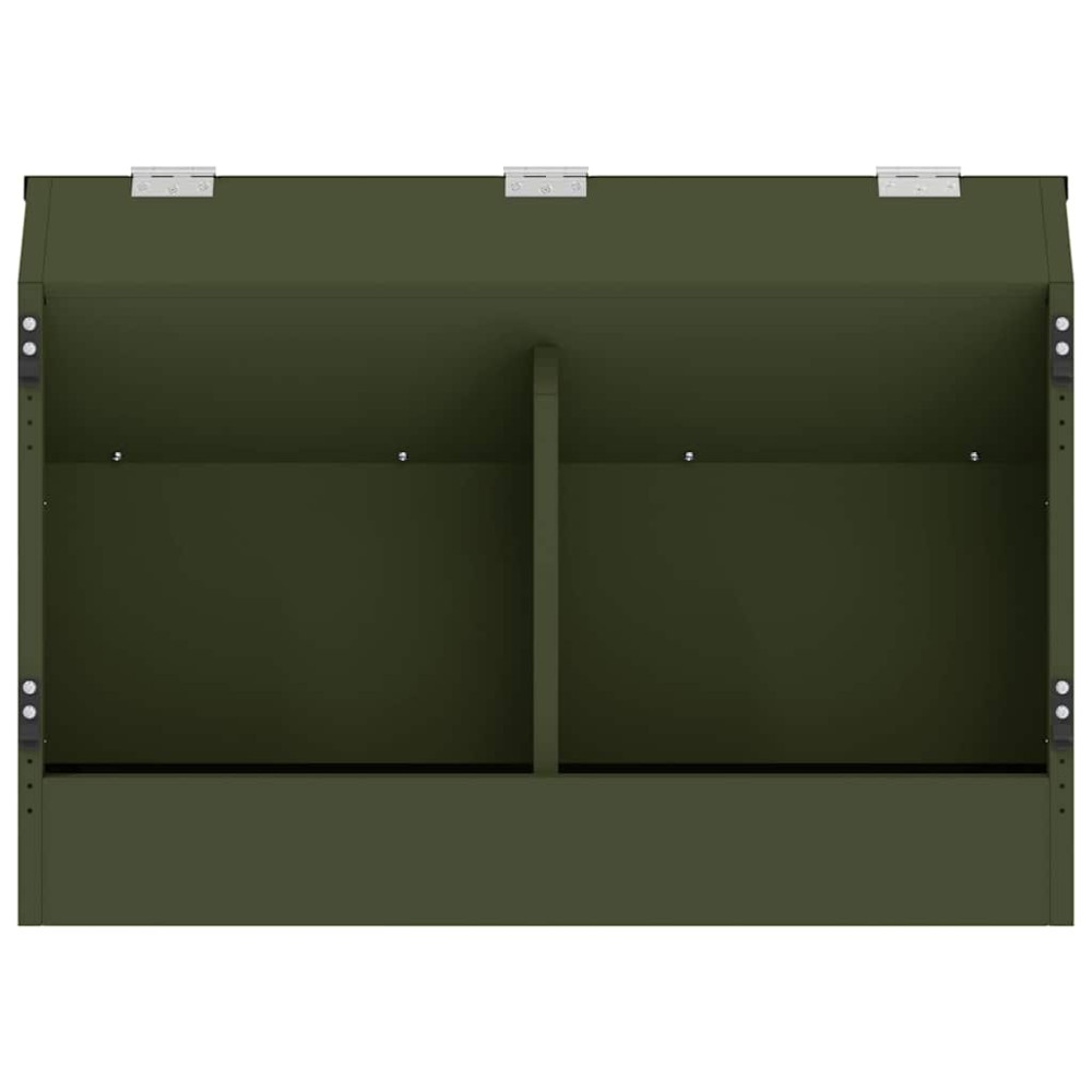 Produktbild för Kaninsmatare Olivgrön 64.5 x 25.5 x 45.5 cm Kallvalsat Stål