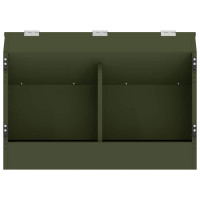 Produktbild för Kaninsmatare Olivgrön 64.5 x 25.5 x 45.5 cm Kallvalsat Stål