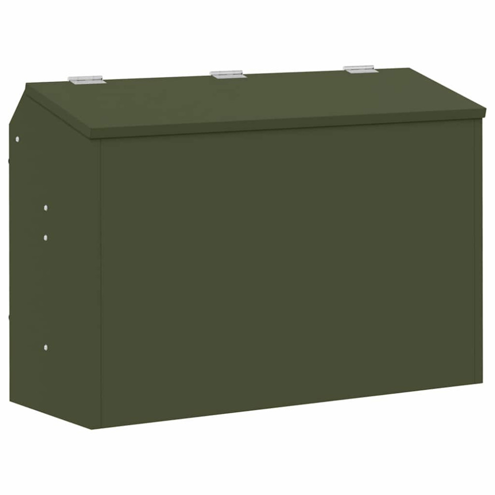 Produktbild för Kaninsmatare Olivgrön 64.5 x 25.5 x 45.5 cm Kallvalsat Stål
