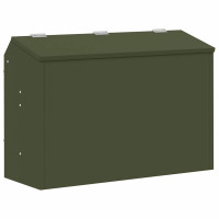 Produktbild för Kaninsmatare Olivgrön 64.5 x 25.5 x 45.5 cm Kallvalsat Stål