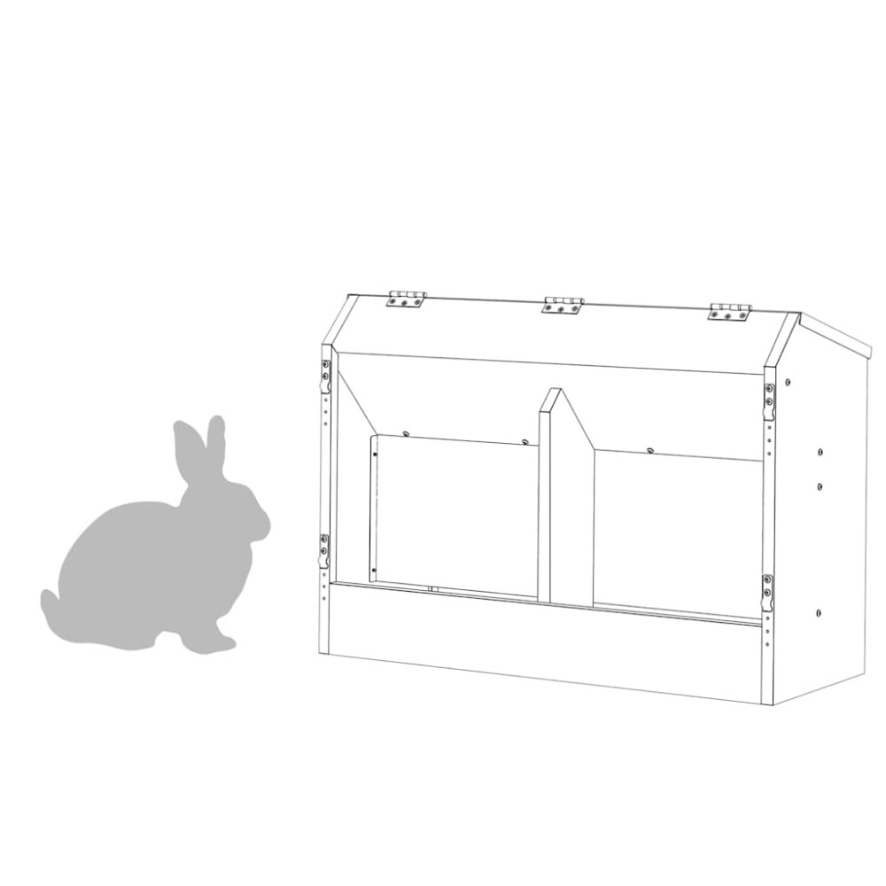 Produktbild för Kaninsmatare Olivgrön 64.5 x 25.5 x 45.5 cm Kallvalsat Stål