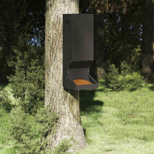 vidaXL Rådjur Foderautomat Svart 28 x 30 x 80 cm Kallvalsat Stål