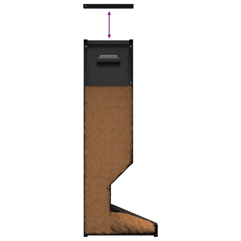 Produktbild för Rådjur Foderautomat Svart 28 x 30 x 80 cm Kallvalsat Stål