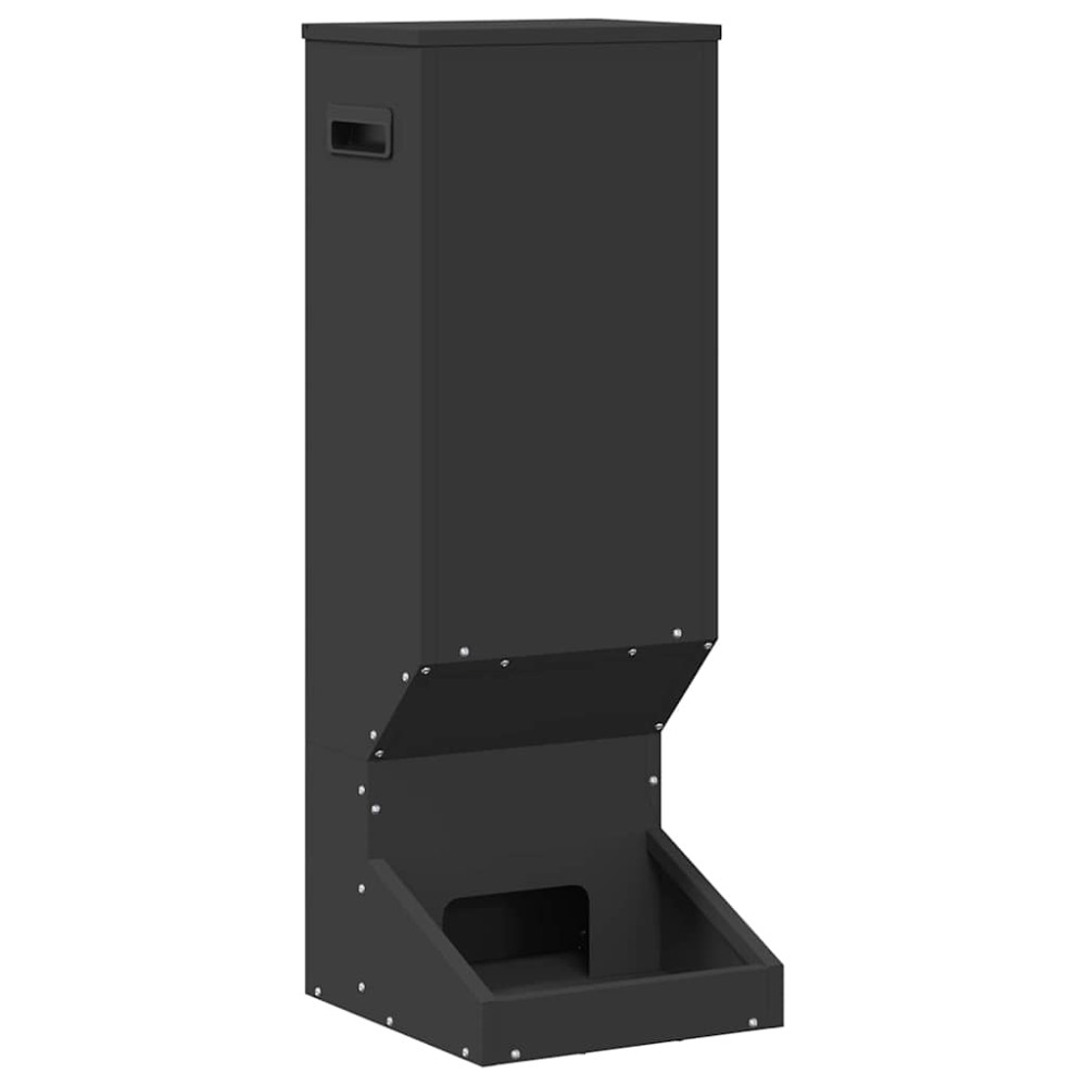 Produktbild för Rådjur Foderautomat Svart 28 x 30 x 80 cm Kallvalsat Stål