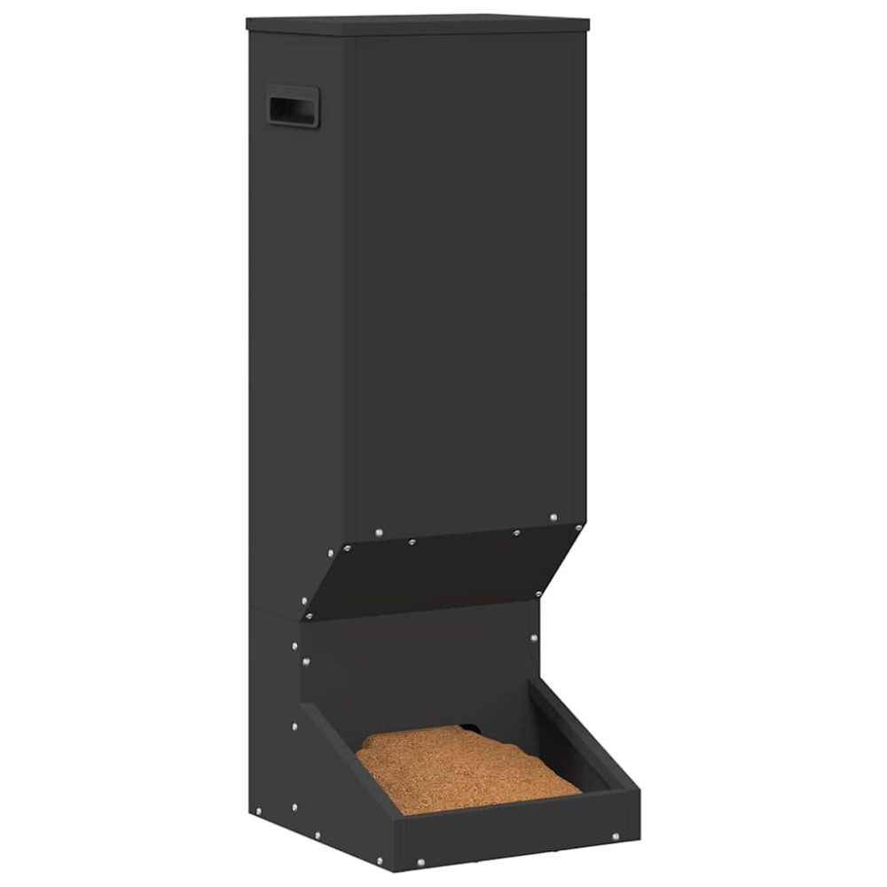 Produktbild för Rådjur Foderautomat Svart 28 x 30 x 80 cm Kallvalsat Stål