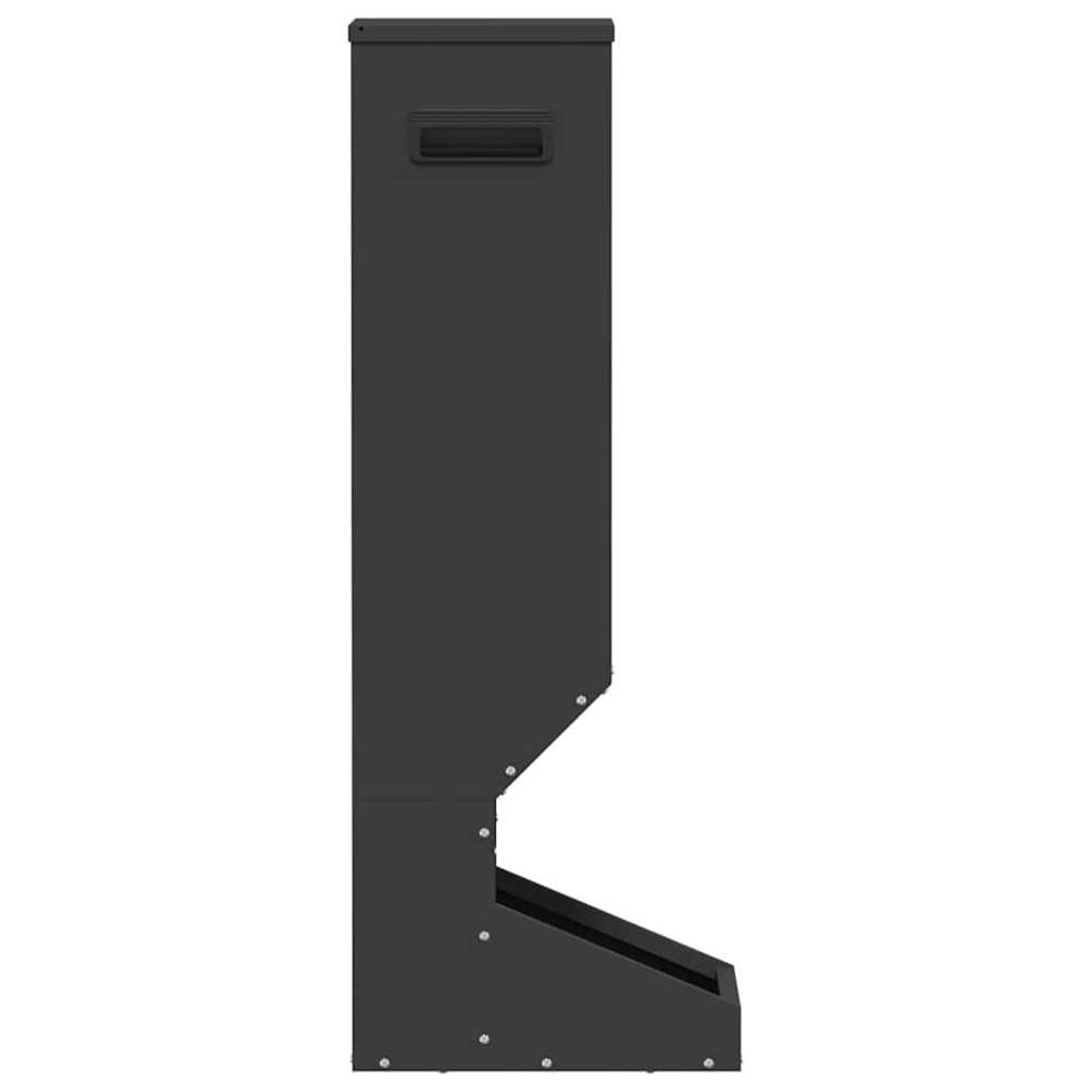 Produktbild för Rådjur Foderautomat Svart 28 x 30 x 80 cm Kallvalsat Stål