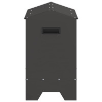 Produktbild för Kycklingmatningsränna Svart 81 x 32 x 53,5 cm Kallvalsat Stål