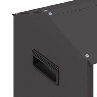 Produktbild för Kycklingmatningsränna Svart 81 x 32 x 53,5 cm Kallvalsat Stål
