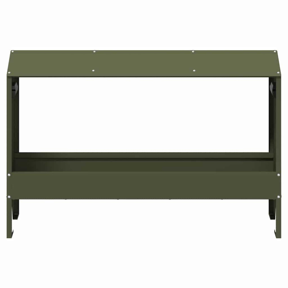 Produktbild för Kycklingmatningsränna Olivgrön 81 x 32 x 53,5 cm