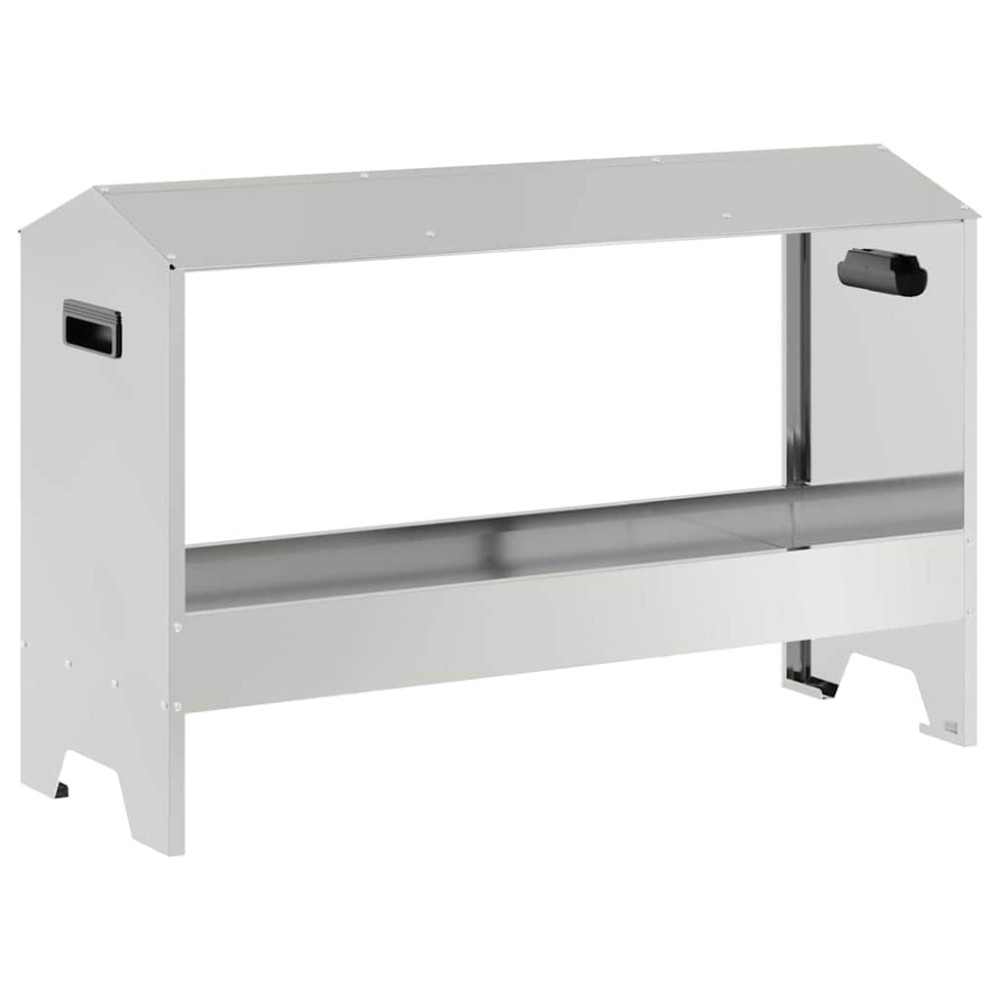 Produktbild för Kycklingmatningsränna Silver 81 x 32 x 53,5 cm