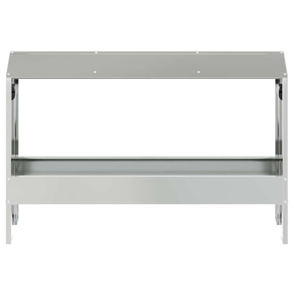 Produktbild för Kycklingmatningsränna Silver 81 x 32 x 53,5 cm