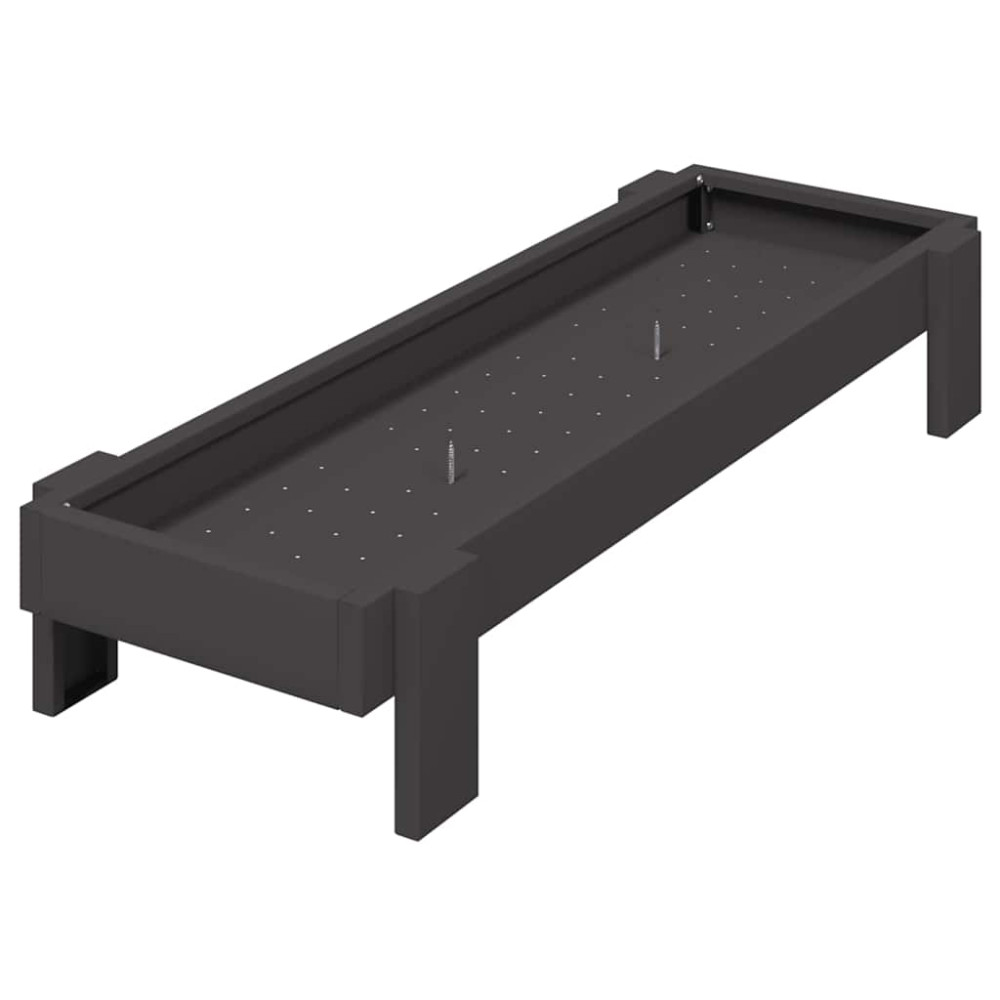 Produktbild för Kycklingmatningsränna Svart 80 x 28 x 13.5 cm Kallvalsat Stål