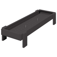 Produktbild för Kycklingmatningsränna Svart 80 x 28 x 13.5 cm Kallvalsat Stål