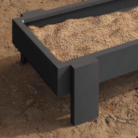 Produktbild för Kycklingmatningsränna Svart 80 x 28 x 13.5 cm Kallvalsat Stål