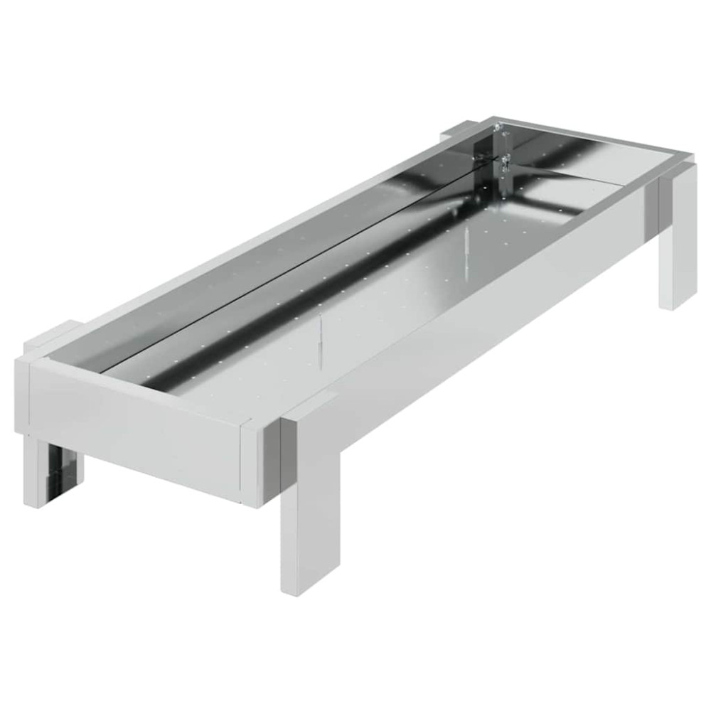 Produktbild för Kycklingmatningsränna Silver 80 x 28 x 13.5 cm