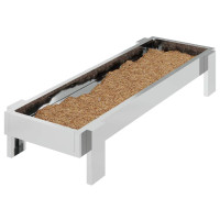 Produktbild för Kycklingmatningsränna Silver 80 x 28 x 13.5 cm