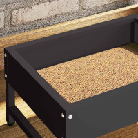 Produktbild för Fågelmatare Svart 80 x 28 x 13.5 cm Kallvalsat Stål