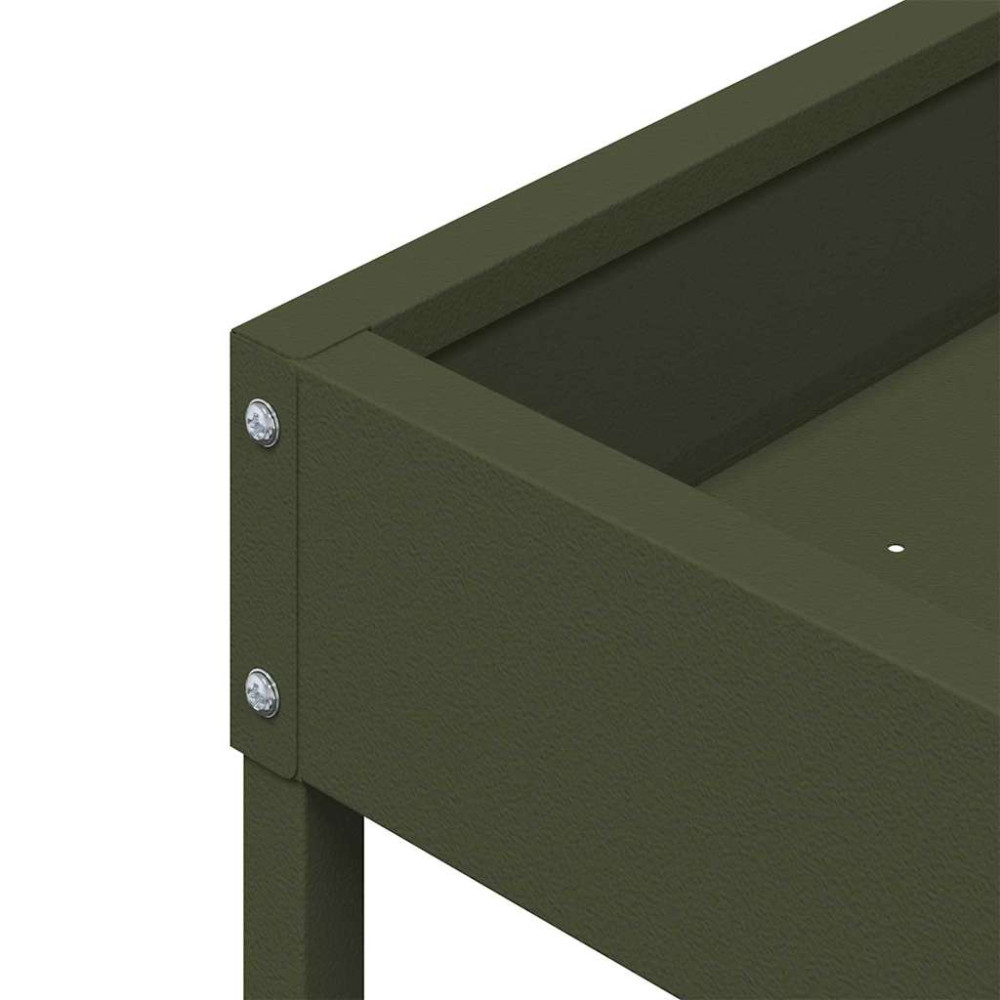 Produktbild för Fågelmatare Olivgrön 80 x 28 x 13.5 cm Kallvalsat Stål