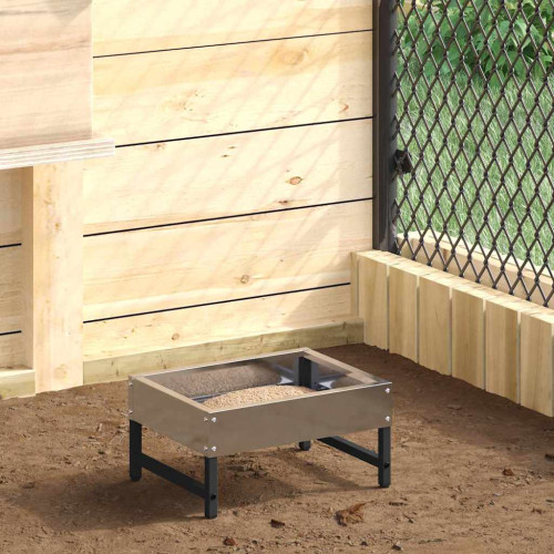 vidaXL Fågelmatare Silver 80 x 28 x 13.5 cm Galvaniserat Stål