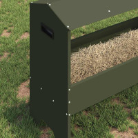 Produktbild för Fodertrog för boskap Olivgrön 79 x 35 x 62 cm Kallvalsat Stål