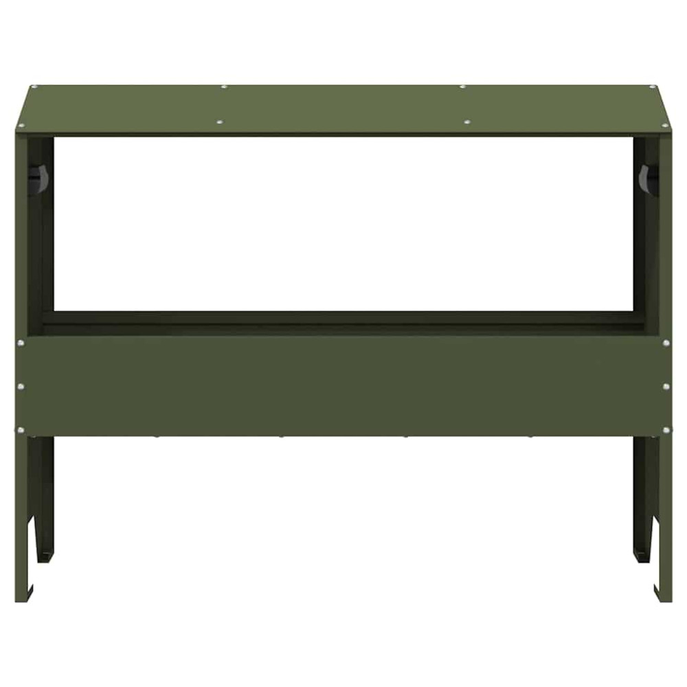 Produktbild för Fodertrog för boskap Olivgrön 79 x 35 x 62 cm Kallvalsat Stål