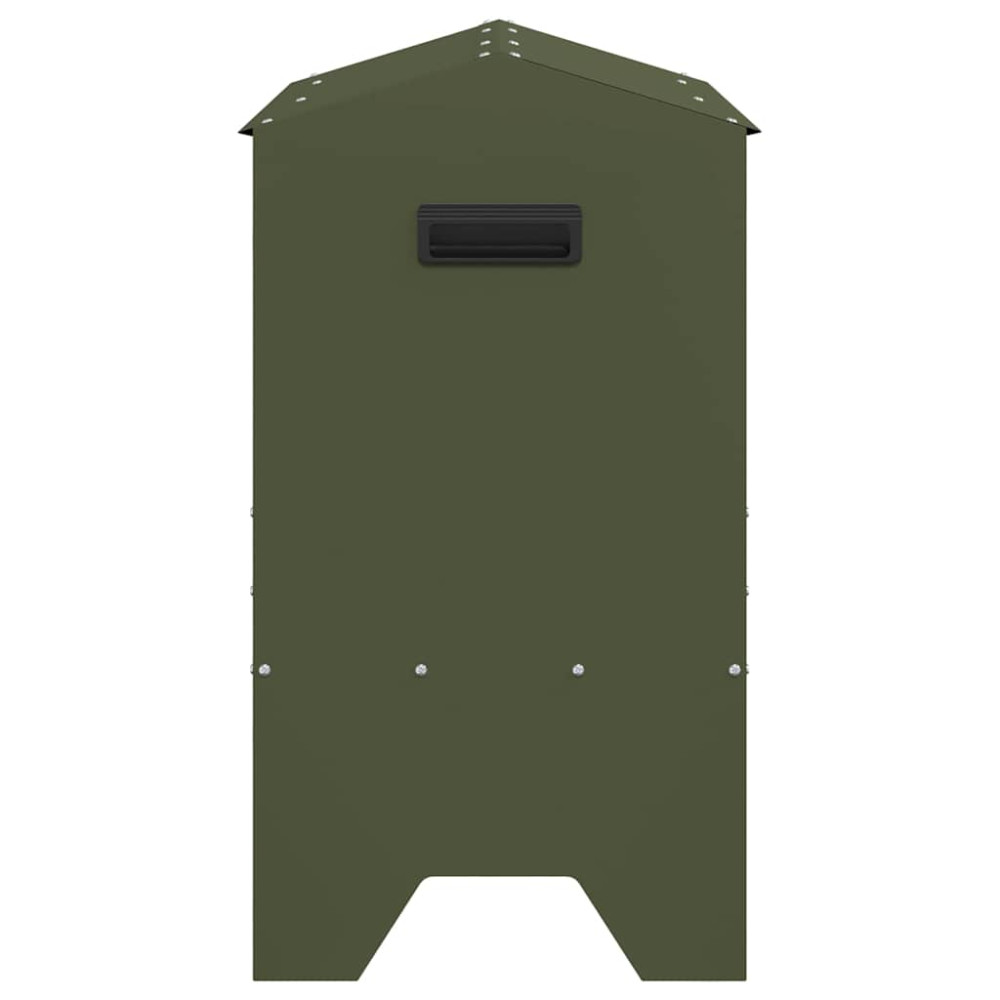 Produktbild för Fodertrog för boskap Olivgrön 79 x 35 x 62 cm Kallvalsat Stål