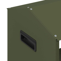 Produktbild för Fodertrog för boskap Olivgrön 79 x 35 x 62 cm Kallvalsat Stål