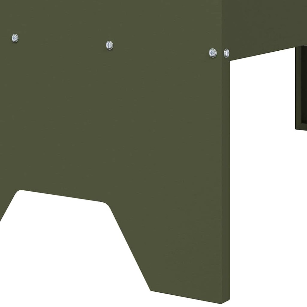 Produktbild för Fodertrog för boskap Olivgrön 79 x 35 x 62 cm Kallvalsat Stål