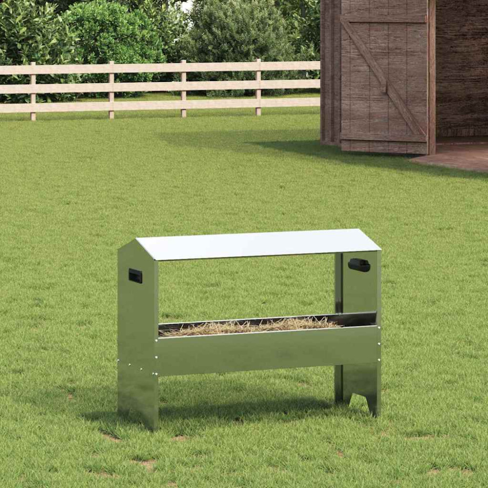 Produktbild för Fodertrog för boskap Silver 79 x 35 x 62 cm Galvaniserat Stål