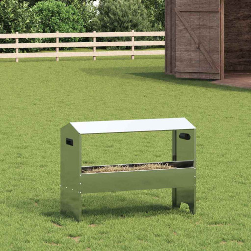 vidaXL Fodertrog för boskap Silver 79 x 35 x 62 cm Galvaniserat Stål