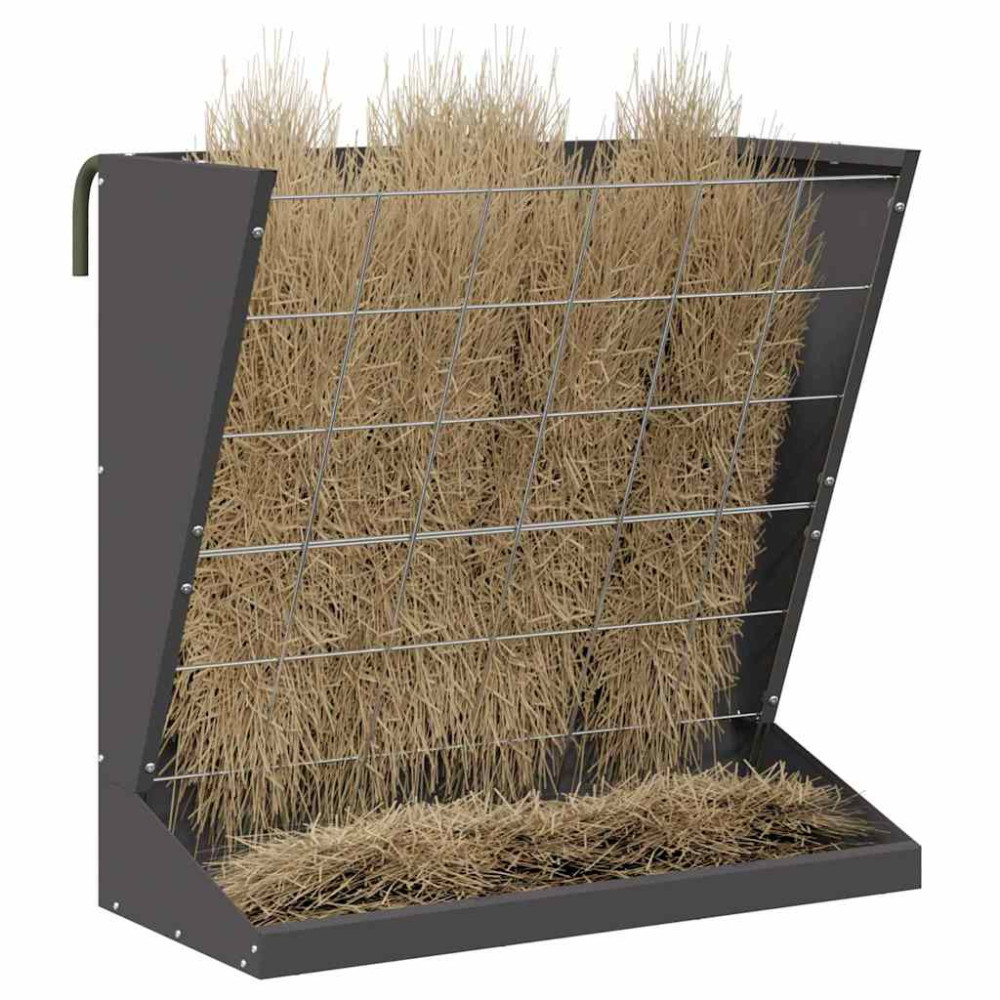 Produktbild för Höutfodrare Svart 71 x 33 x 70 cm Kallvalsat Stål