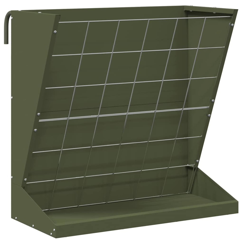 Produktbild för Höutfodrare Olivgrön 71 x 33 x 70 cm Kallvalsat Stål