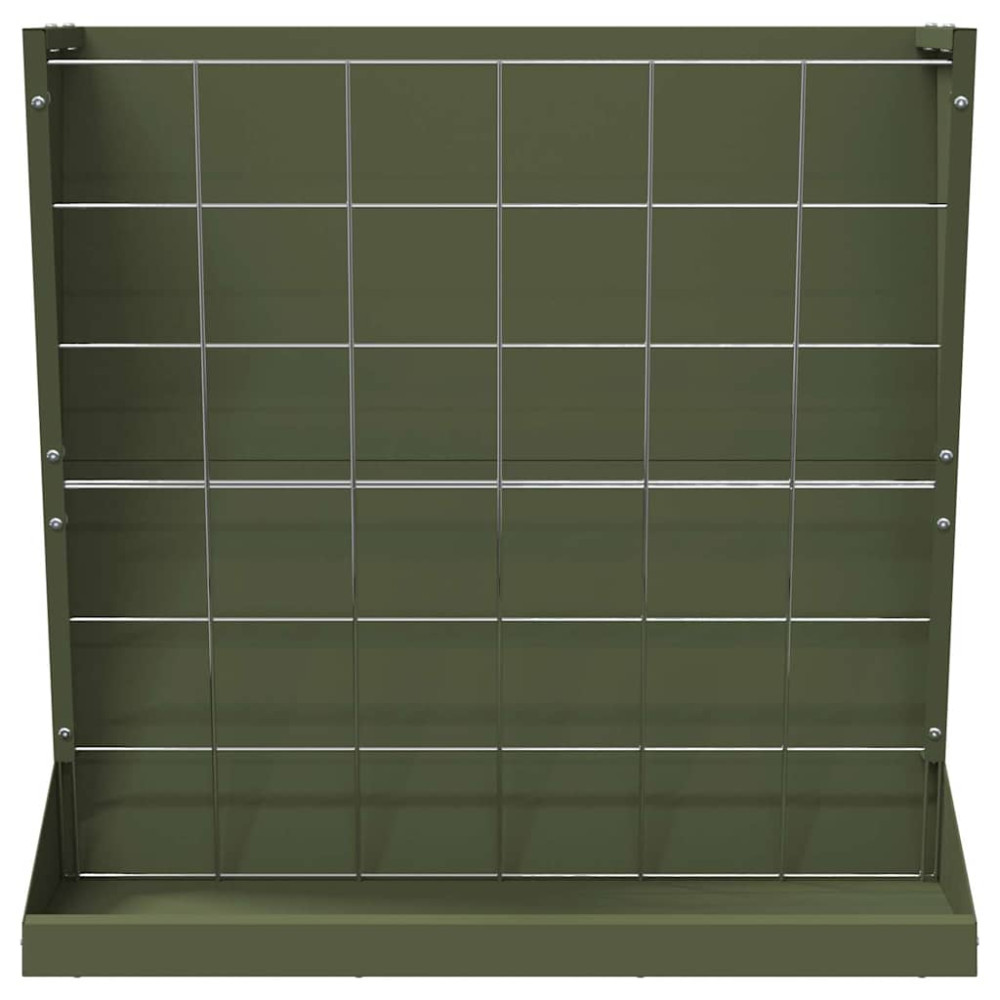 Produktbild för Höutfodrare Olivgrön 71 x 33 x 70 cm Kallvalsat Stål