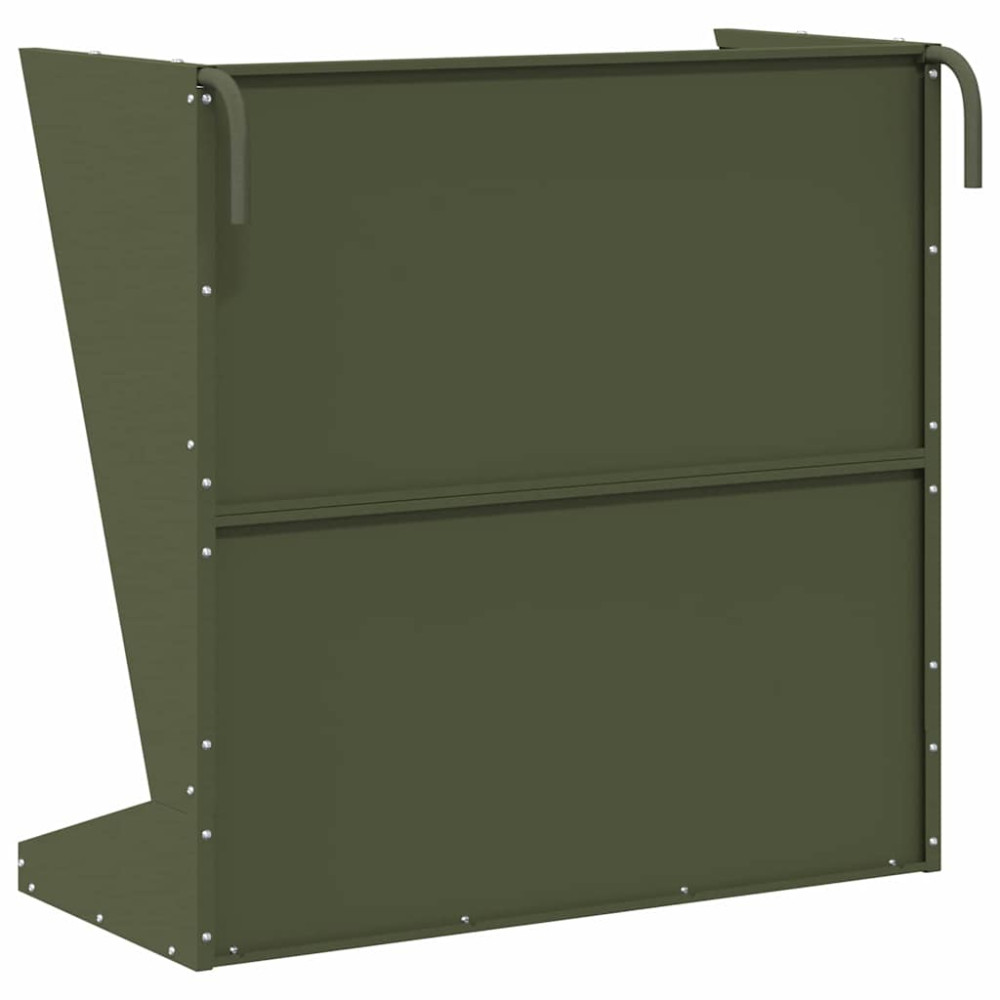 Produktbild för Höutfodrare Olivgrön 71 x 33 x 70 cm Kallvalsat Stål