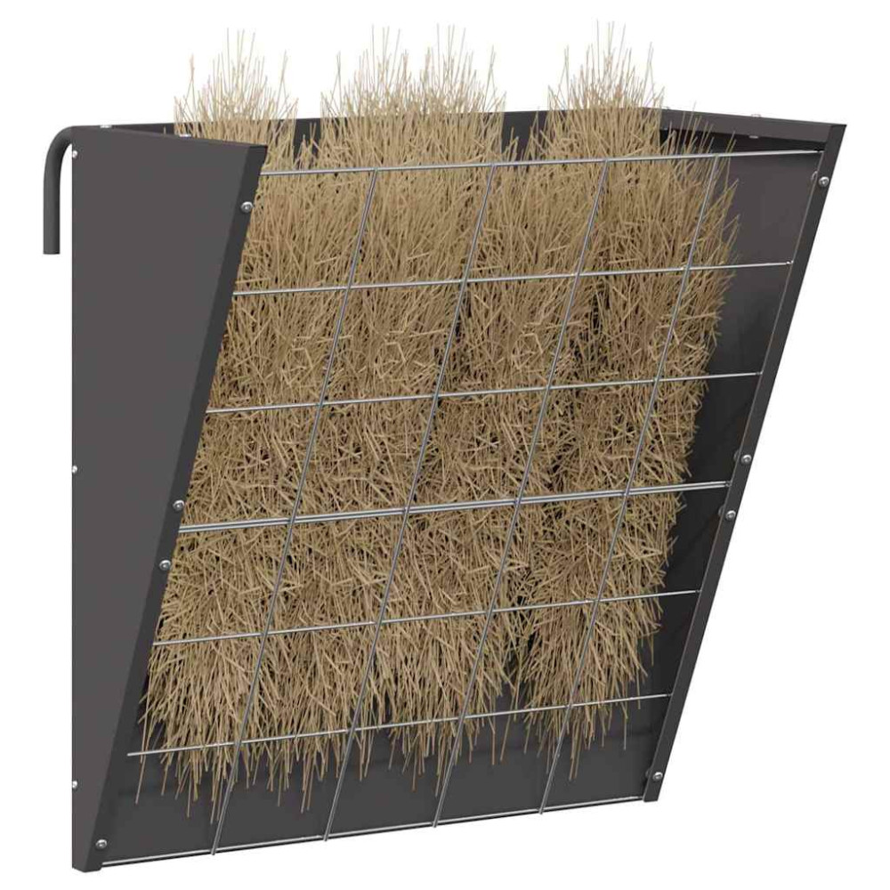 Produktbild för Hängande Höutfodrare Svart 61 x 33 x 66 cm Kallvalsat Stål