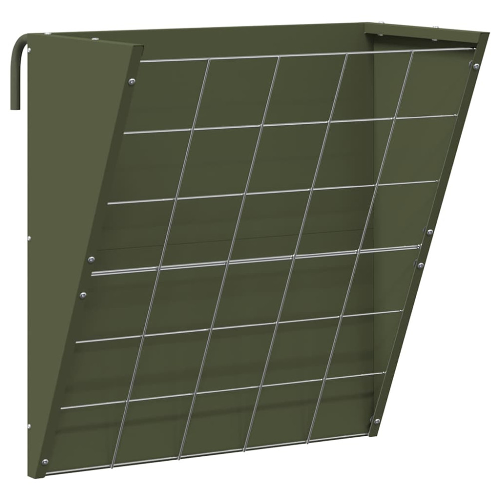 Produktbild för Hängande Höutfodrare Olivgrön 61 x 33 x 66 cm Kallvalsat Stål