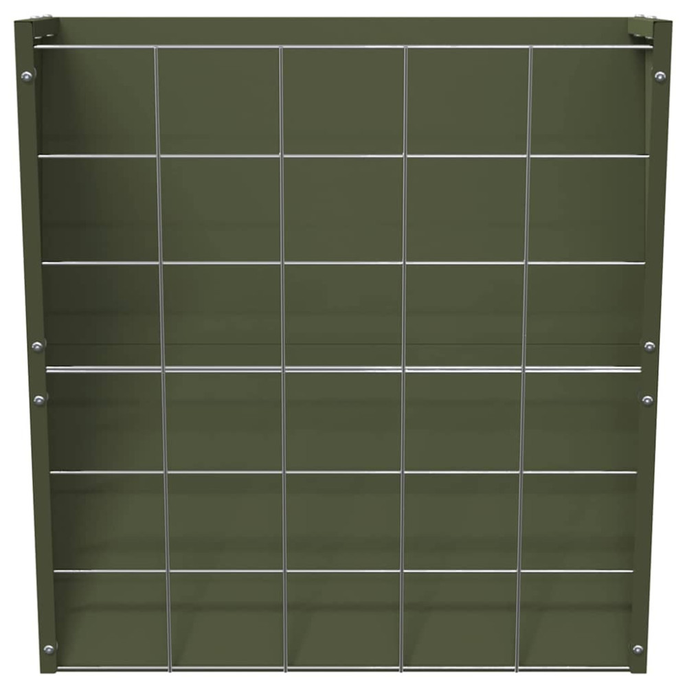 Produktbild för Hängande Höutfodrare Olivgrön 61 x 33 x 66 cm Kallvalsat Stål