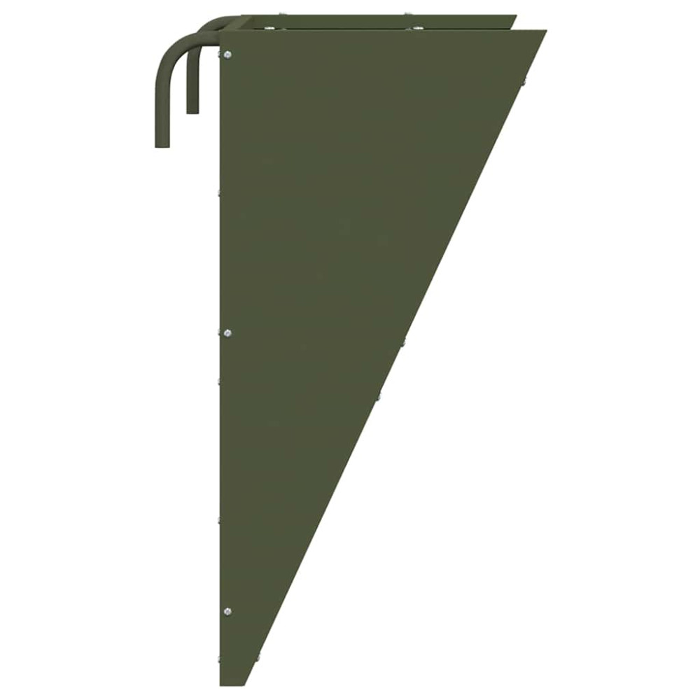 Produktbild för Hängande Höutfodrare Olivgrön 61 x 33 x 66 cm Kallvalsat Stål