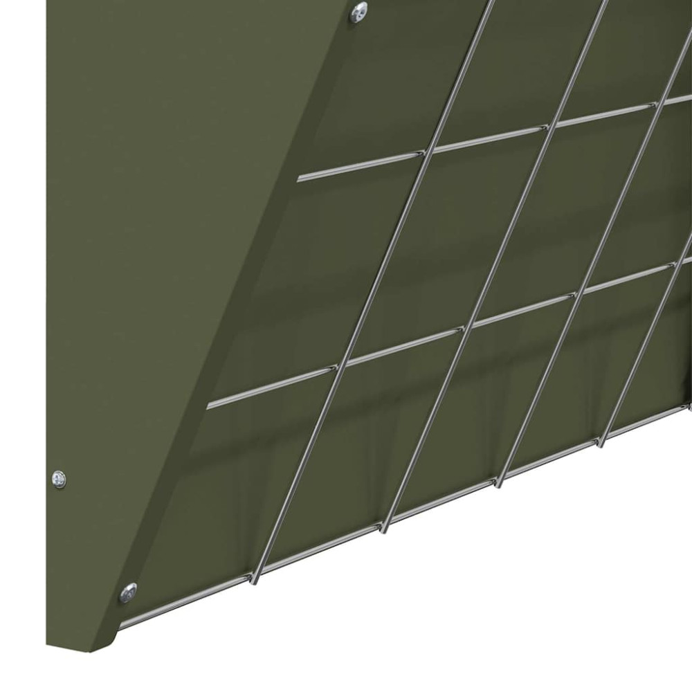 Produktbild för Hängande Höutfodrare Olivgrön 61 x 33 x 66 cm Kallvalsat Stål