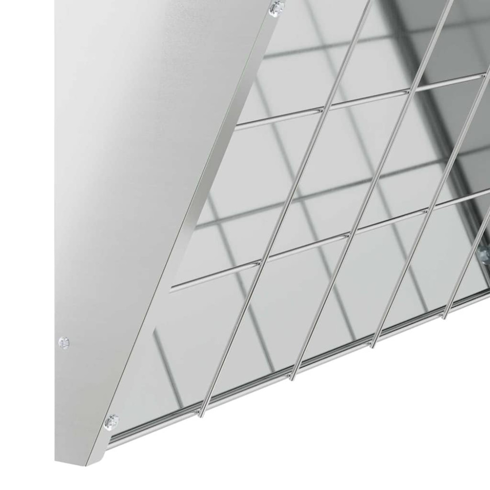 Produktbild för Hängande Höutfodrare Silver 61 x 33 x 66 cm Galvaniserat Stål