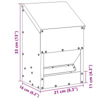 Produktbild för Hönsfodertråg Svart 21 x 16 x 33 cm Kallvalsat Stål
