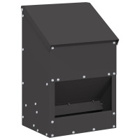 Produktbild för Hönsfodertråg Svart 21 x 16 x 33 cm Kallvalsat Stål