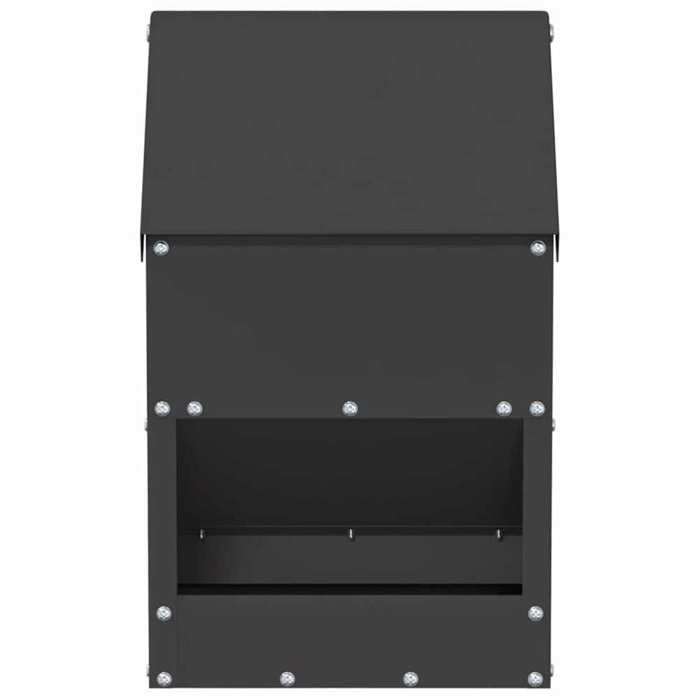 Produktbild för Hönsfodertråg Svart 21 x 16 x 33 cm Kallvalsat Stål
