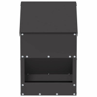 Produktbild för Hönsfodertråg Svart 21 x 16 x 33 cm Kallvalsat Stål