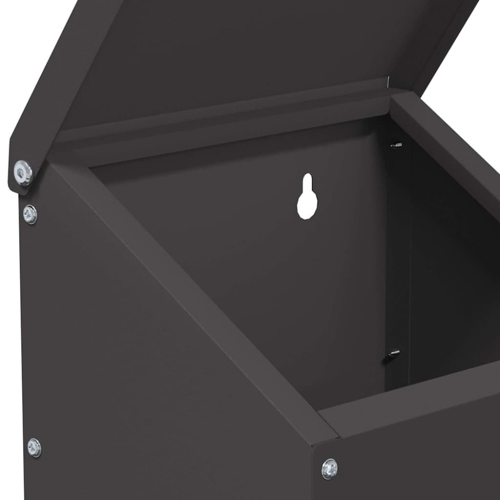 Produktbild för Hönsfodertråg Svart 21 x 16 x 33 cm Kallvalsat Stål