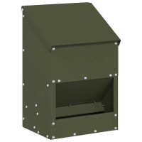 Produktbild för Hönsfodertråg Olivgrön 21 x 16 x 33 cm Kallvalsat Stål