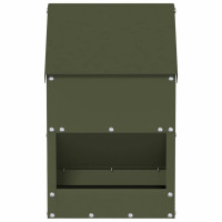 Produktbild för Hönsfodertråg Olivgrön 21 x 16 x 33 cm Kallvalsat Stål