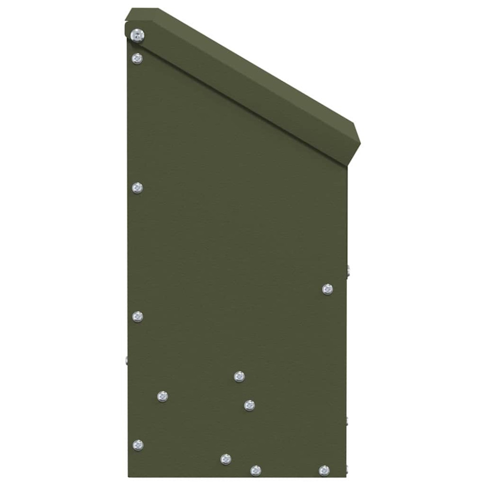 Produktbild för Hönsfodertråg Olivgrön 21 x 16 x 33 cm Kallvalsat Stål