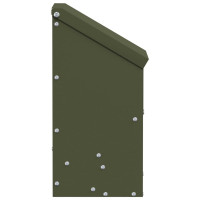 Produktbild för Hönsfodertråg Olivgrön 21 x 16 x 33 cm Kallvalsat Stål