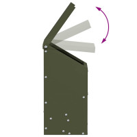 Produktbild för Hönsfodertråg Olivgrön 21 x 16 x 33 cm Kallvalsat Stål